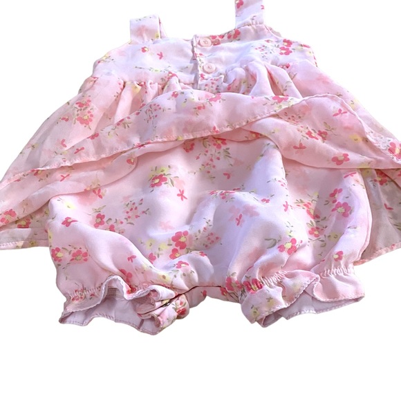 FAO 3 Month Girls Pink Floral Spring Summer Dress Jumper - Picture 3 of 6